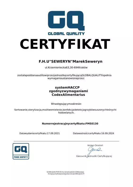 Certyfikat GQ 1